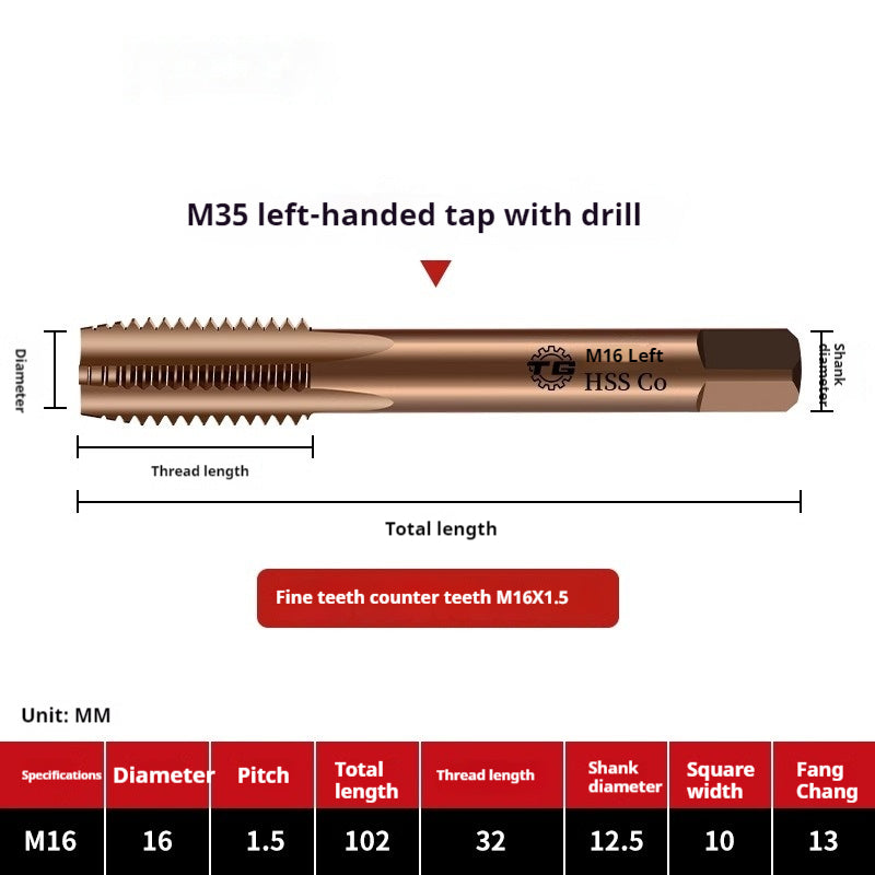 2122-M35 straight groove tap containing cobalt stainless steel, special fine tooth coarse tooth machine, tapping drill bit tool wire Shandong Denso Pricision Tools Co.,Ltd.